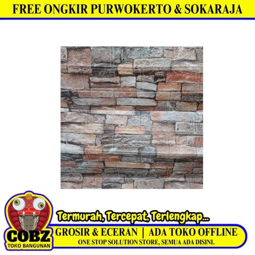 3 MM x 70 CM x 70 CM / COBZ F4 Wallpaper Foam Sticker Batu Darker Yellow Lembar