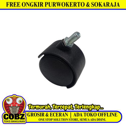 2 IN / TM Roda Hidup Kursi Non Rem Drat PVC Hitam Rem