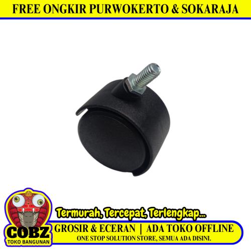 2 IN / TM Roda Hidup Kursi Non Rem Drat PVC Hitam Rem