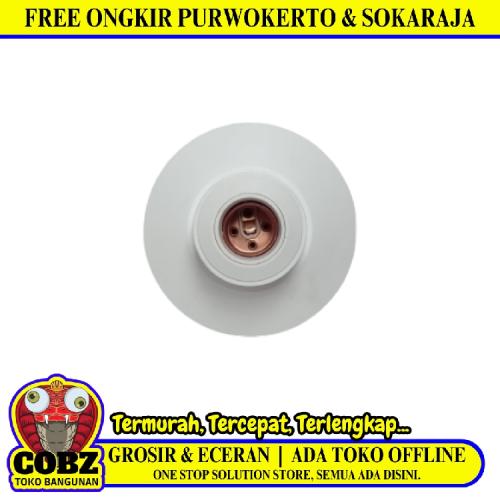 BROCO 1212 Fitting Tempat Lampu Plafon Atap Tempel Bulat Besar Putih