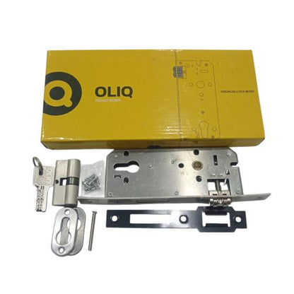 OLIQ X9016SS Slot Body Kunci Pintu Roller Pelor 2 Rumah Double Besar Set
