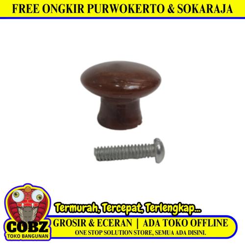 D 2 CM / COBZ Tarikan Pegangan Handle Laci Lemari Bulat PVC Coklat