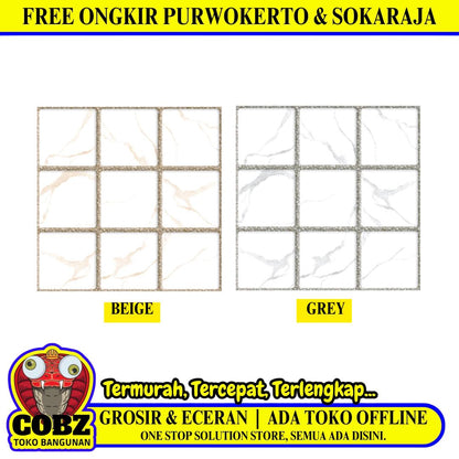 25 CM x 25 CM / UNO AKARI Keramik Lantai Kamar Mandi Matte Dus