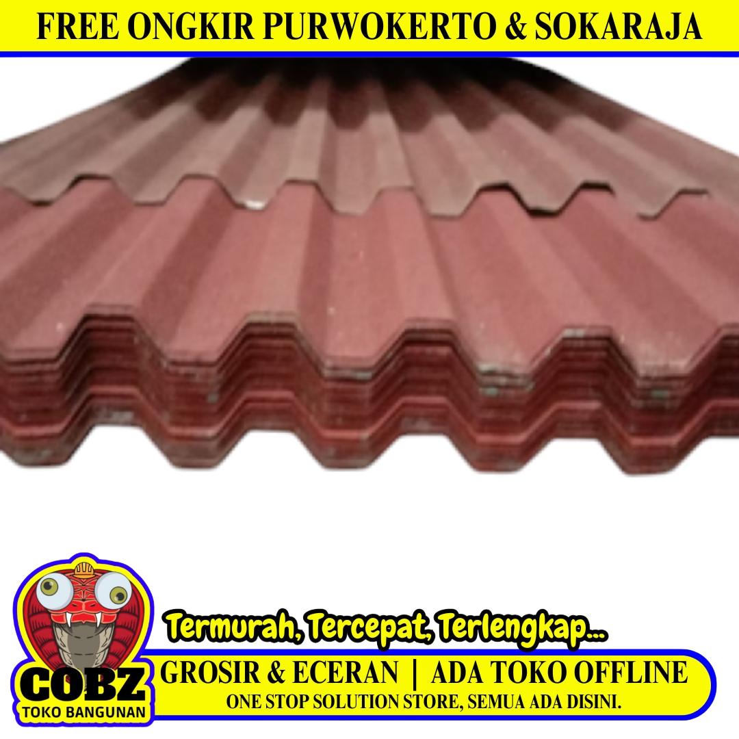 0.3 MM x 75 CM x 4 M / TM Spandek  Pasir Gelombang Kecil Merah Lembar