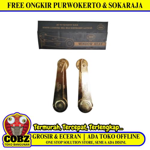 9 IN / SES GP Tangan Gareng Engsel Salon Penahan Jendela Stainless Set