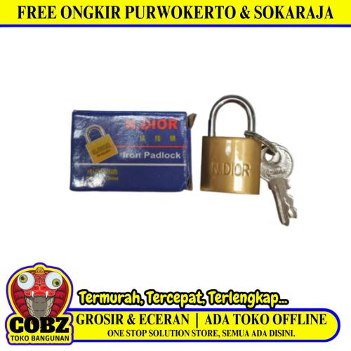 20 MM / N. DIOR Gembok Pintu Pagar Padlock Anti Maling Leher Pendek