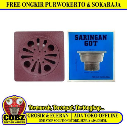 4 IN / GMP Saringan Got Leher Panjang Floor Drain PVC Merah