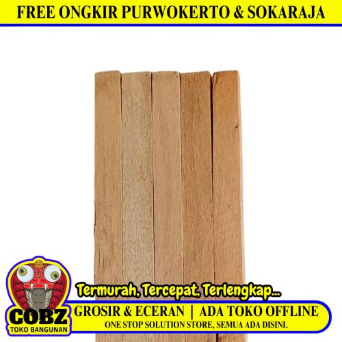 1 CM x 1 CM x 2 CM / NM List Kayu Polos Cermin Pigura Pintu Batang