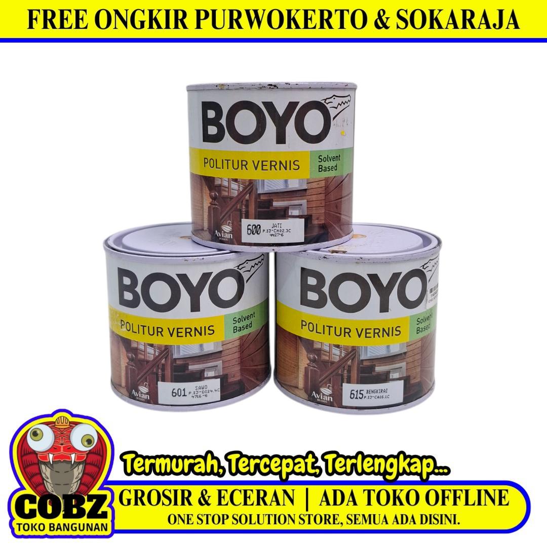 1/2 KG / BOYO Cat Plitur Kayu Wood Stain Oil Based Paint Kaleng