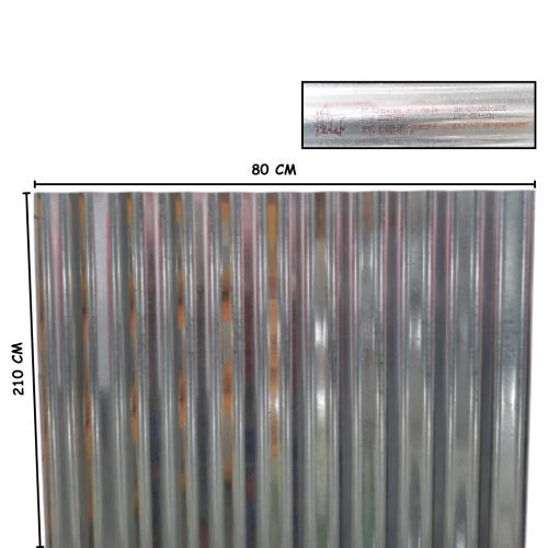 0.2 MM x 87 CM x 210 CM / LOKFOM Seng Gelombang 7 Kaki Anti Karat Lembar