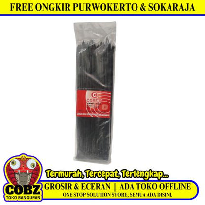 3.6 MM x 300 MM / COSCO Kabel Cable Ties Tali Ripet 30 CM Hitam Pack