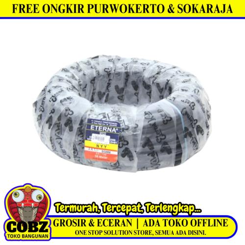3 INTI x 1.5 MM x 50 M / ETERNA NYY Tunggal Kabel Tembaga SNI Hitam Roll