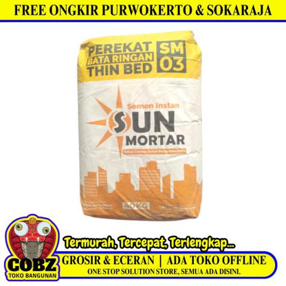 40 KG / SUN MORTAR SM 03 THIN BED Semen Instant Perekat Bata Ringan Sak
