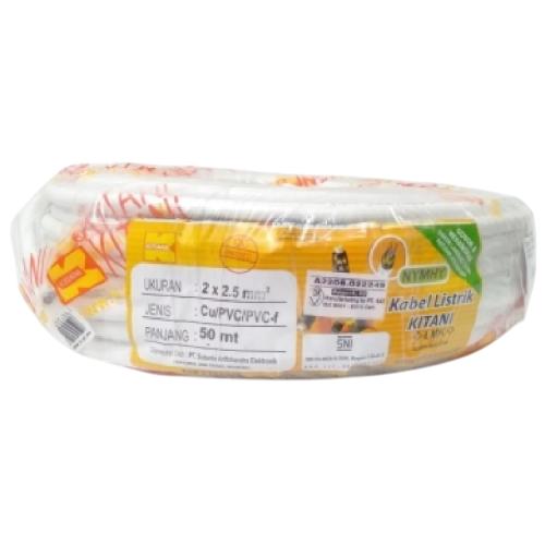 2 INTI x 2.5 MM x 50 M / KITANI NYMHY Serabut Kabel Tembaga SNI Putih Roll