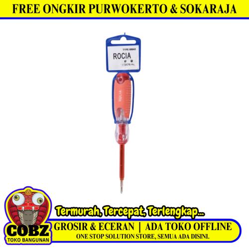 6 IN / ROCIA 886A5 Obeng Tespen AC Listrik Lampu Cahaya Plus Minus