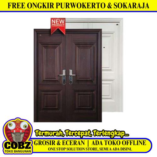 5 CM x 150 CM x 210 CM / FORTRESS FORT 150.19 DOUBLE Pintu Kamar Mandi Baja Coklat Set