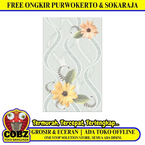 25 CM x 40 CM / UNO LOTUS Keramik Dinding Kamar Mandi Glossy Green Dus