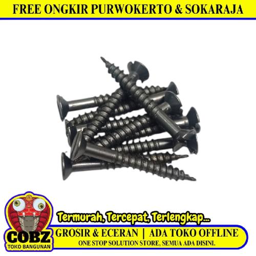 1 1/4 IN / TM Sekrup Baut Kayu Kepala Rata Minus Wood Screw Ecer Biji