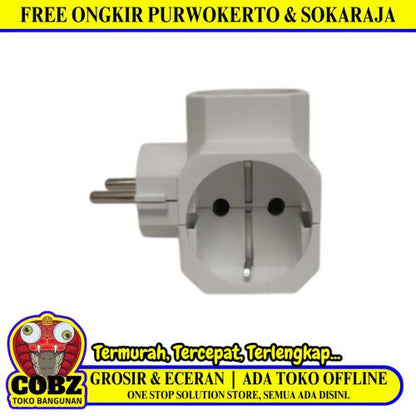 3 LUBANG / MIKOTEK Steker Stop Kontak Colokan Serbaguna 3 in 1
