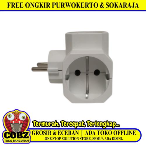 3 LUBANG / MIKOTEK Steker Stop Kontak Colokan Serbaguna 3 in 1