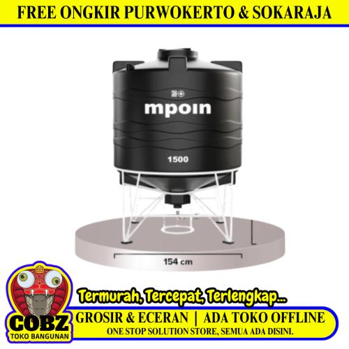 1500 L / MPOIN + DRAIN D 1500 Water Torrent Tangki Tandon Air PVC Granite + Acc Set