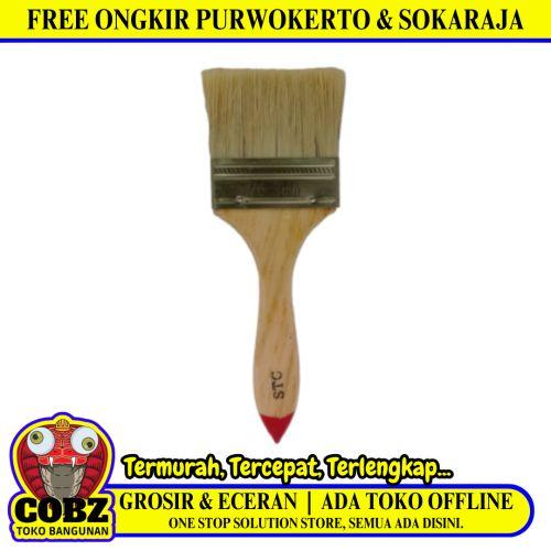 3 IN / STC Kuas Cat Tembok Kayu Besi Air Acyrlic Paint Brush