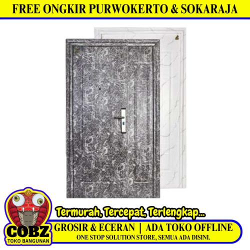 5 CM x 120 CM x 210 CM / FORTRESS MRBL FORT 120.14 MOM & SON Pintu Kamar Mandi Baja Abu Set