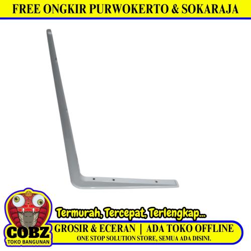 270 MM x 370 MM / TM Siku Rak L Shelf Brackets Penyangga Putih Tebal