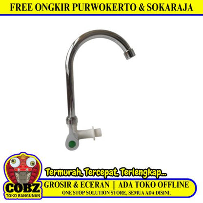 1/2 IN / IGM Kran Angsa Sink Bak Cuci Piring Tembok Plastik PVC