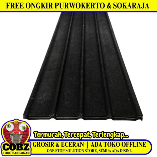 0.3 MM x 75 CM x 3 M / TM Spandek Pasir Gelombang Besar Hitam Lembar