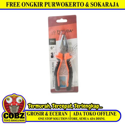 6 IN / FUKUDA  Tang Kombinasi Kawat Kabel Combination Pliers