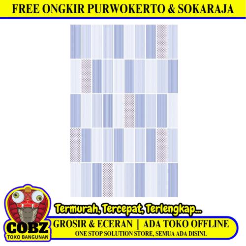 25 CM x 40 CM / UNO LAVENDER Keramik Dinding Kamar Mandi Glossy Blue Dus