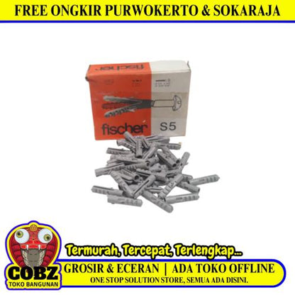 S 5 / NM Angkur Dinding Dudukan Baut Sekrup Tembok PVC Ecer Dus