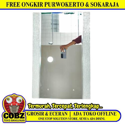 40 CM x 60 CM / GRAGE Cermin Wastafel Kaca Kamar Mandi EURO Es Set