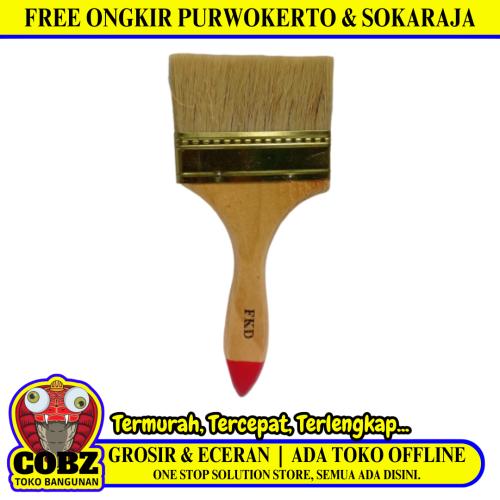 4 IN / FKD Kuas Cat Tembok Kayu Besi Air Acyrlic Paint Brush