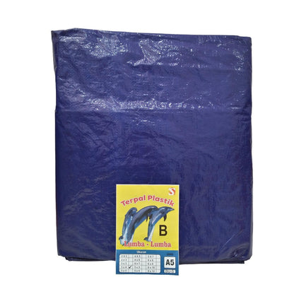 3 M x 4 M / TM A5 Terpal Tarpaulin Tutup Plastik PVC Biru Silver