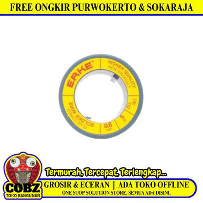 0.8 MM x 5 M / ERKE Tinol Tin Timah Solder 5 M Roll