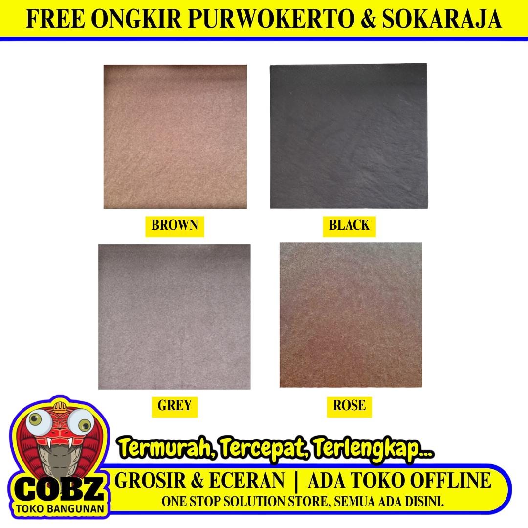 40 CM x 40 CM / IMPRESSO ROCKY Keramik Lantai Teras Garasi Matte Rose Dus