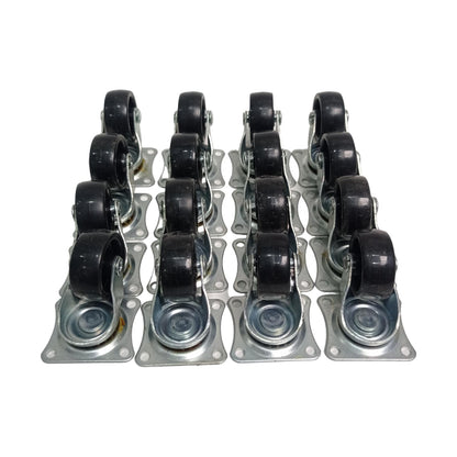 1 1/2 IN / SAB SG30 Roda Hidup Trolly Gepeng Plat 30 MM Nylon Hitam 16 Pcs Dus
