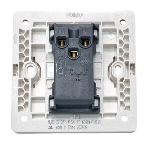 NERO X21021-W Saklar Ganda Double Seri 2 Gang Tanam IB Inbow Putih