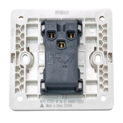 NERO X21021-W Saklar Ganda Double Seri 2 Gang Tanam IB Inbow Putih