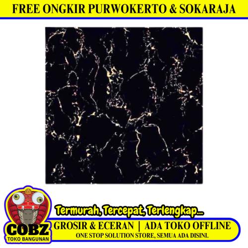 60 CM x 60 CM / SERENITY OMTA BLACK Granit Lantai Rumah Glossy Dus