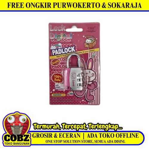 30 MM / CJSJ Gembok Nomer Pin Angka Tas Kunci Koper Travel Lock