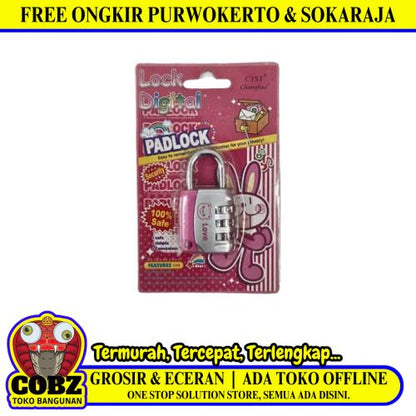 30 MM / CJSJ Gembok Nomer Pin Angka Tas Kunci Koper Travel Lock