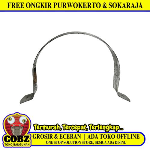 4 IN / TM Klem Pipa Plat Pipe Clamp Besi Seng