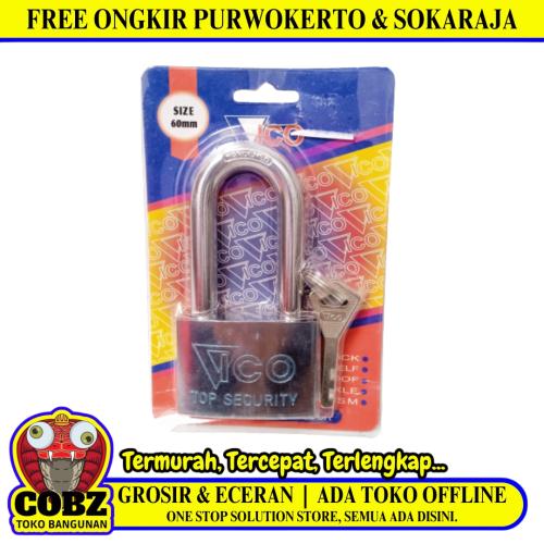 60 MM / VICO Gembok Pintu Pagar Padlock Anti Maling Leher Panjang