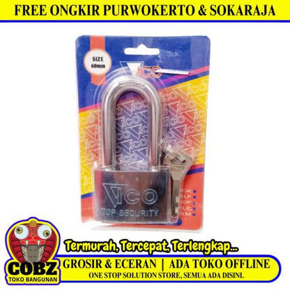 60 MM / VICO Gembok Pintu Pagar Padlock Anti Maling Leher Panjang