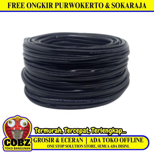 3 INTI x 0.75 MM x 50 M / KITANI NYMHY Serabut Kabel Tembaga SNI  Hitam Roll