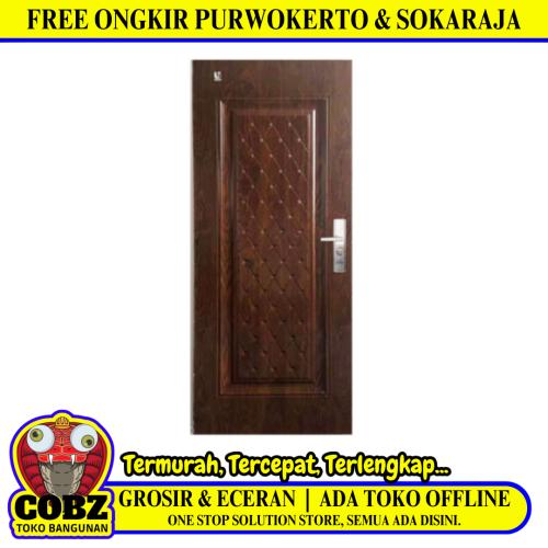 4 CM x 90 CM x 210 CM / FORTRESS URBAN 90.05 SINGLE DOOR Pintu Baja Coklat Set