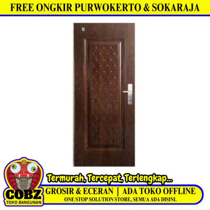 4 CM x 90 CM x 210 CM / FORTRESS URBAN 90.05 SINGLE DOOR Pintu Baja Coklat Set